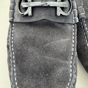 Salvatore Ferragamo Dark Gray Suede Loafers